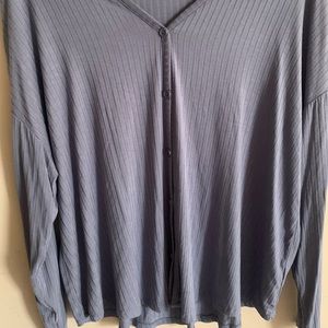 Mudd ribbed button up long sleeve top
